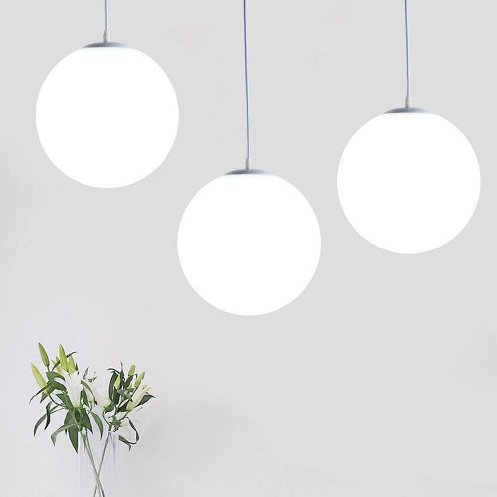 Pendant Light Glass Sphere 25.0 cm White Dining Kitchen Living Room Hanging Lamp | Thomler