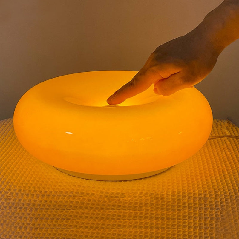 Wall Lamp Glass 9.8 in Donut Shape Orange Modern Interiors Touch Activated LED Ambient Lighting | Thomler