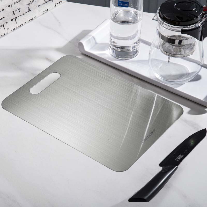 Dual-Surface Stainless Steel Cutting Board for Kitchen Food Prep & Meal Safety | Rust-Resistant Chopping Board for Meat, Vegetables, Bread | Thomler