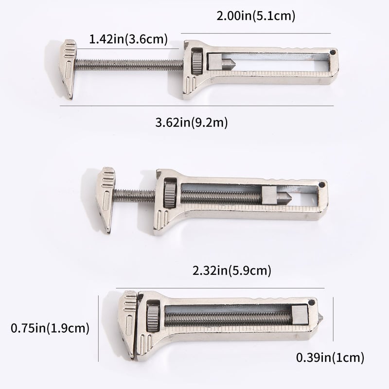 Compact Adjustable Wrench with Bottle Opener & Measurement Tool for Everyday Repairs, Home DIY, Camping & Outdoor Use – Zinc Aluminum | Thomler
