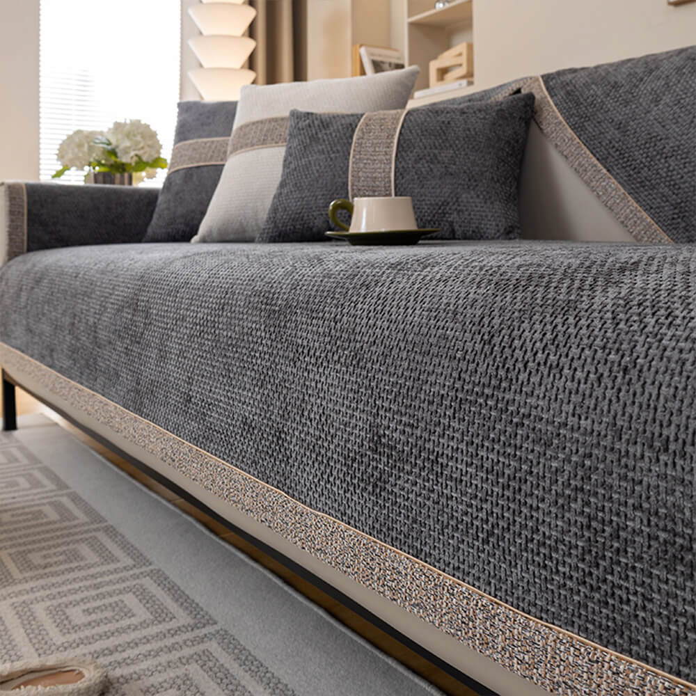 Textured Chenille Furniture Throw for Sofas & Chairs – Pet-Friendly, Non-Slip, Machine Washable | Thomler