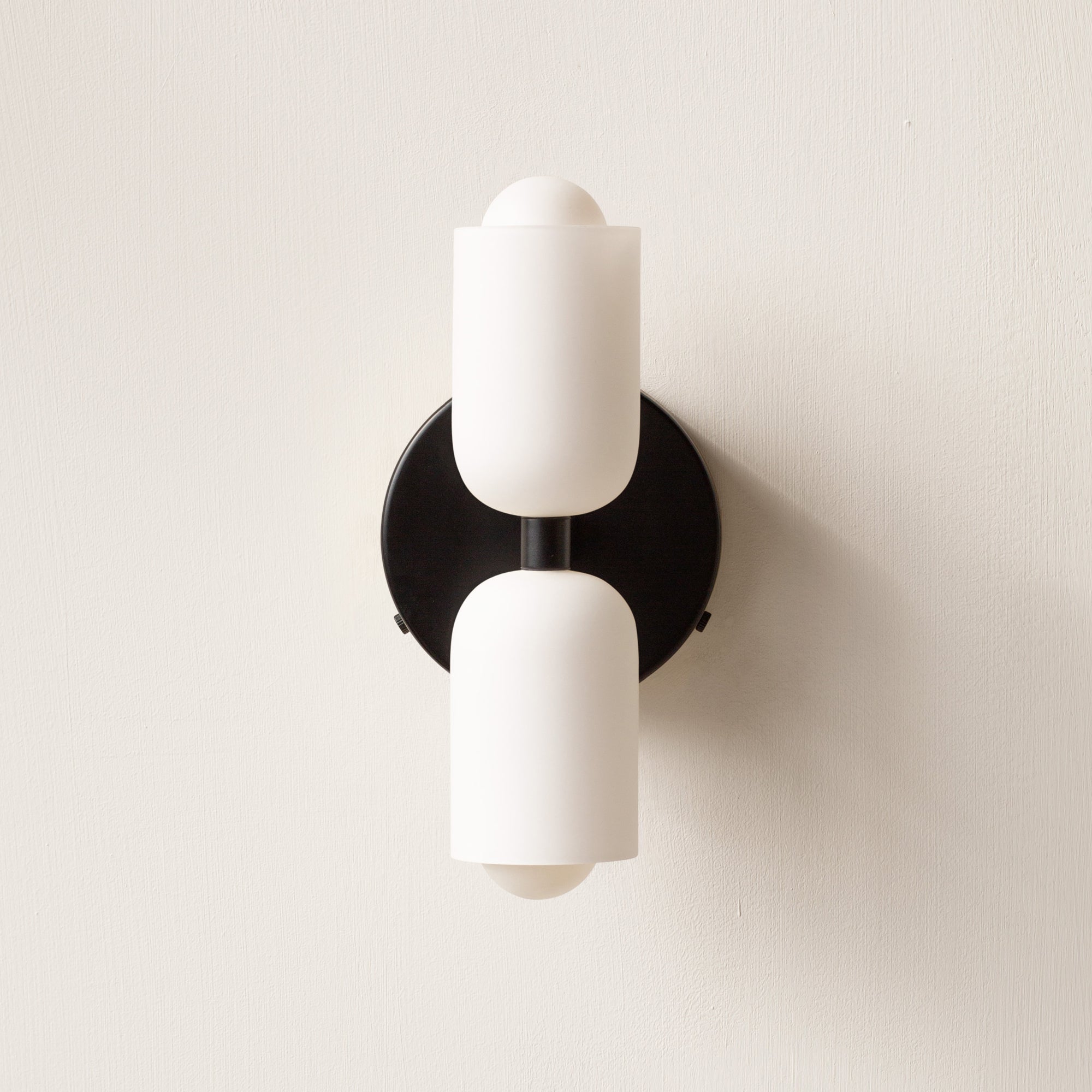 Dual-Beam Acrylic Wall Sconce with Warm Glow and Cream Diffuser for Living Room Hallway Bedroom Entryway | Thomler