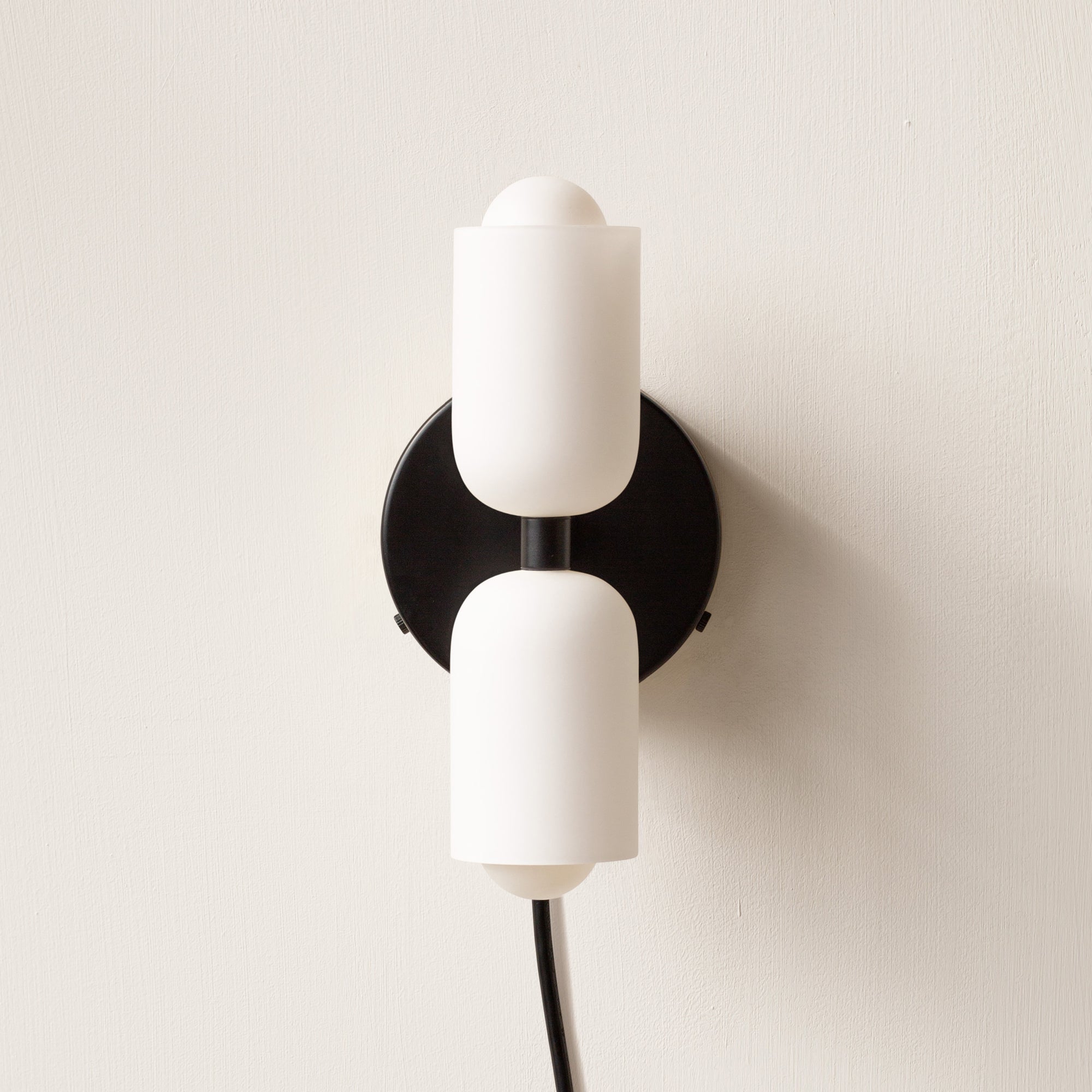 Dual-Beam Acrylic Wall Sconce with Warm Glow and Cream Diffuser for Living Room Hallway Bedroom Entryway | Thomler