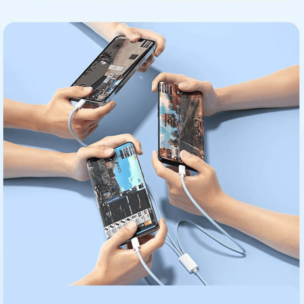 Multi-Device Fast Charging Cable USB-C to Lightning Micro-USB for iPhone Samsung Google Pixel Android Quick Power Adapter Cord 100W Data | Thomler