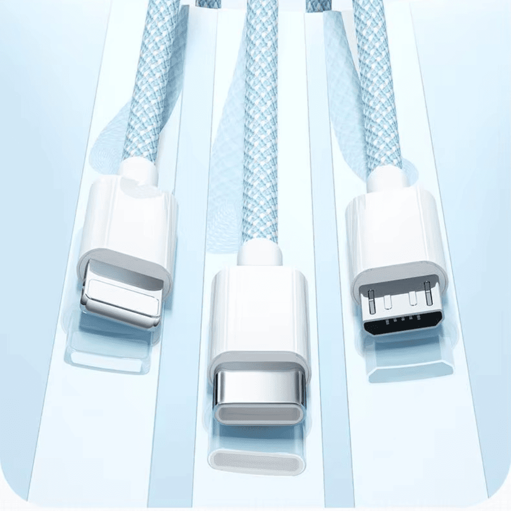 Multi-Device Fast Charging Cable USB-C to Lightning Micro-USB for iPhone Samsung Google Pixel Android Quick Power Adapter Cord 100W Data | Thomler