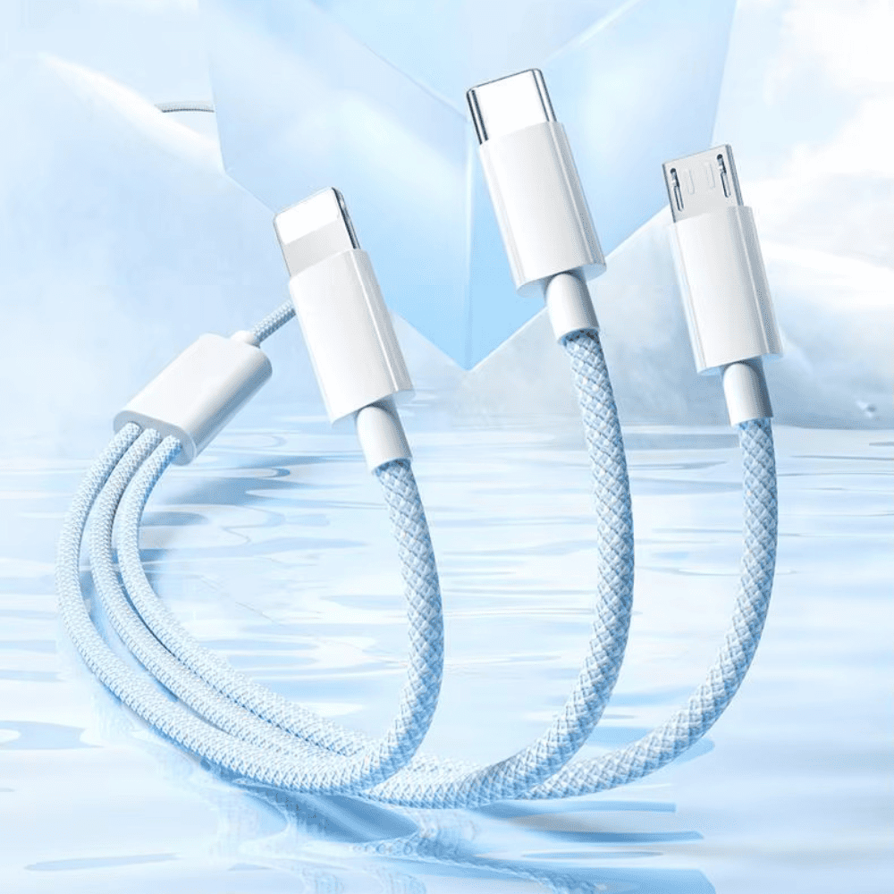 Multi-Device Fast Charging Cable USB-C to Lightning Micro-USB for iPhone Samsung Google Pixel Android Quick Power Adapter Cord 100W Data | Thomler