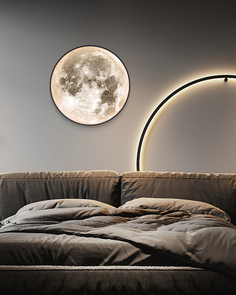Wall Lamp PVC Moon Motif 100.0 cm LED Bedroom Living Room Dimmable Wall Sconce Ambient Lighting | Thomler