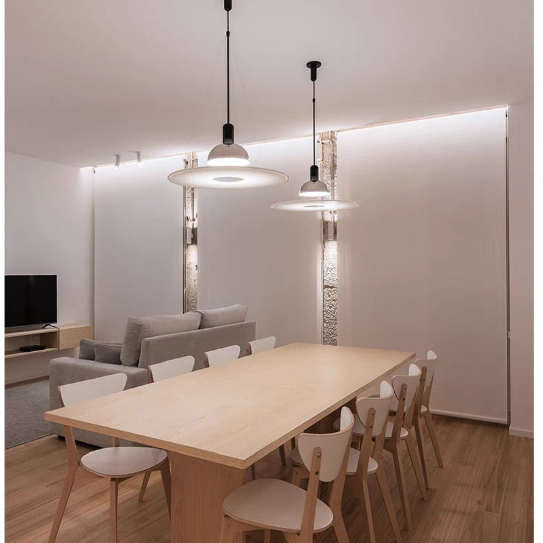Contemporary Bell-Shaped Glass Pendant Light with Metal Canopy for Kitchen Island & Dining Room | Thomler