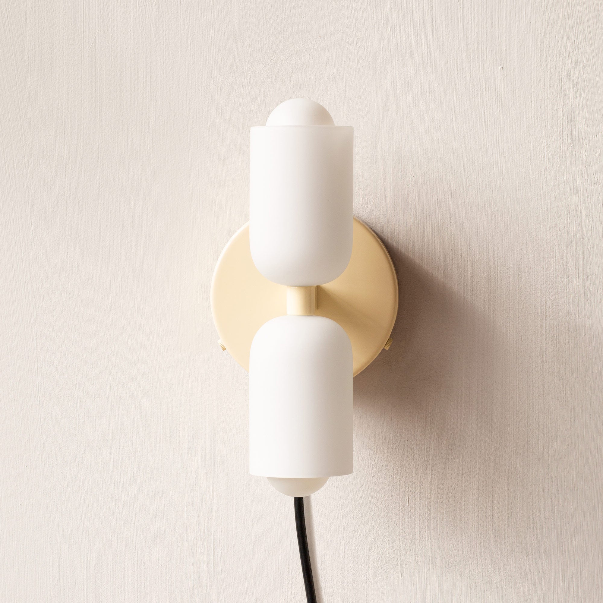 Dual-Beam Acrylic Wall Sconce with Warm Glow and Cream Diffuser for Living Room Hallway Bedroom Entryway | Thomler