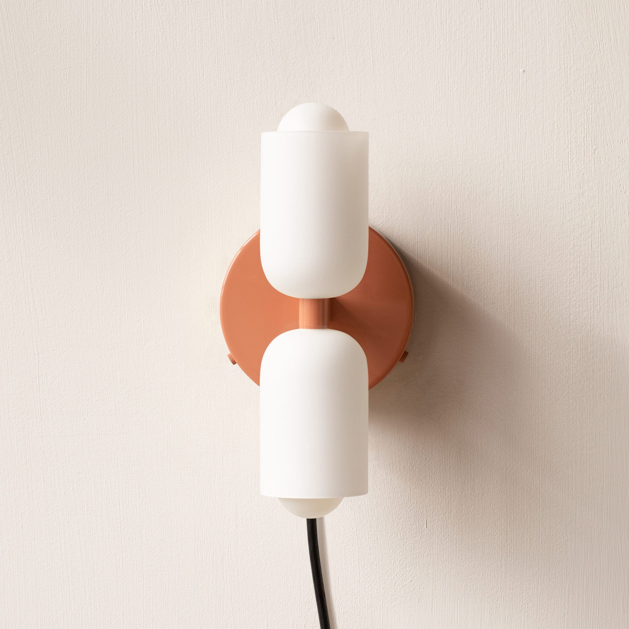 Dual-Beam Acrylic Wall Sconce with Warm Glow and Cream Diffuser for Living Room Hallway Bedroom Entryway | Thomler