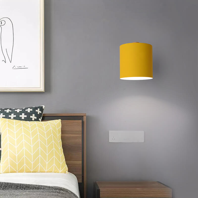 Wall Lamp Metal Wood E27 13.0 cm Pink Bedroom Bedside Reading Scandinavian Adjustable Lighting | Thomler