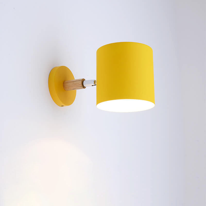 Wall Lamp Metal Wood 5.1 in Colorful LED Bedside Living Room Bedroom Lighting Fixture | Thomler