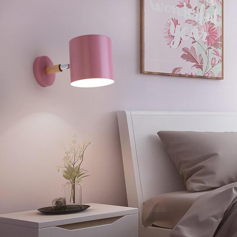 Wall Lamp Metal Wood 5.1 in Colorful LED Bedside Living Room Bedroom Lighting Fixture | Thomler