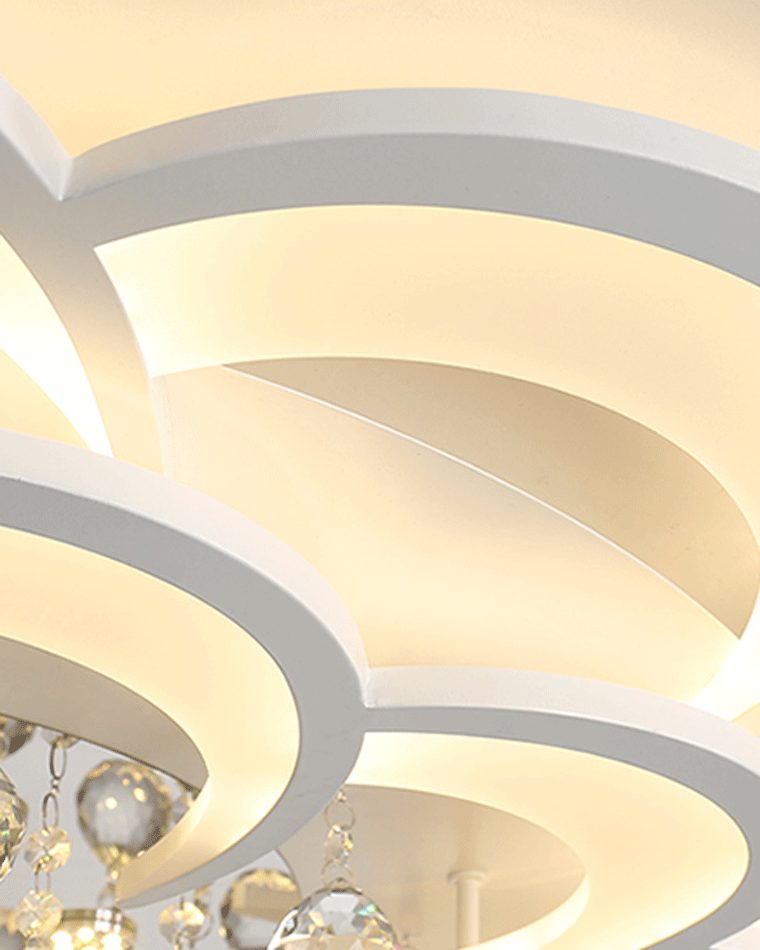 Ceiling Light Crystal Dimmable 26W 20.5 in Living Room Bedroom Ambient Lighting Decorative Modern Fixture | Thomler
