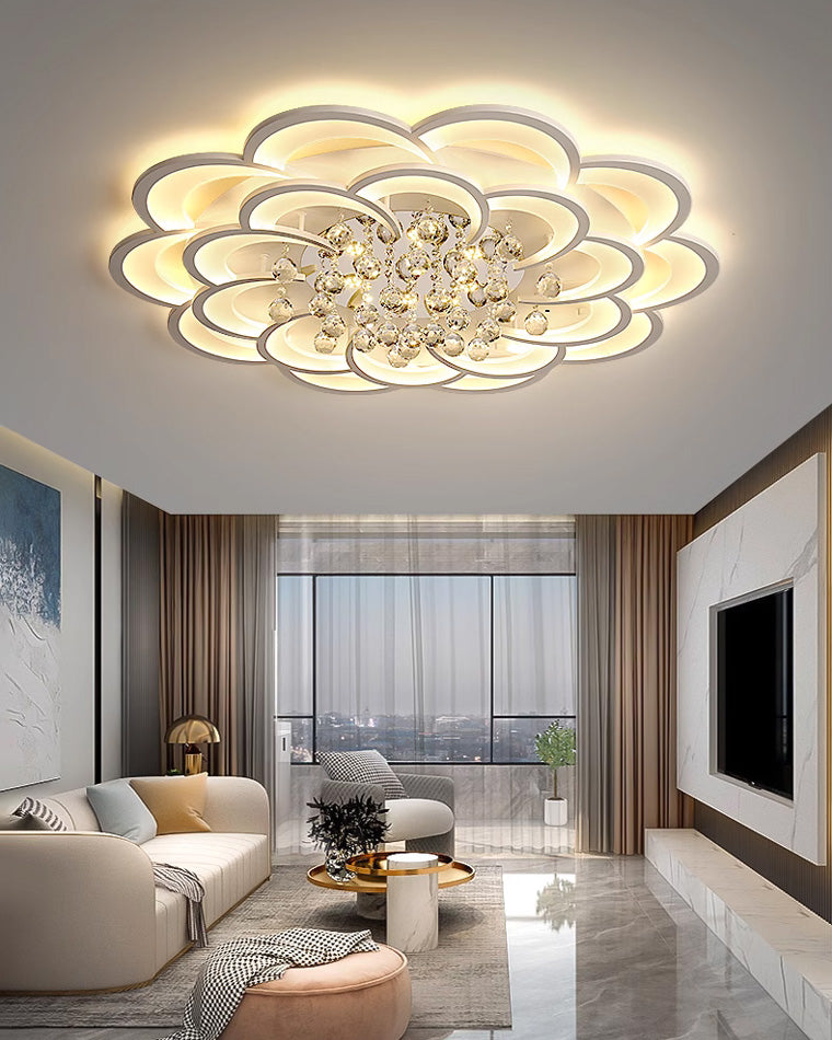 Ceiling Light Crystal Dimmable 26W 20.5 in Living Room Bedroom Ambient Lighting Decorative Modern Fixture | Thomler