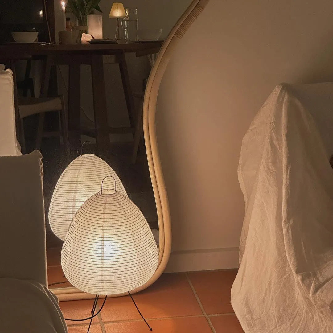 Table Lamp Rice Paper 28.0 cm White Bedroom Ambient Lighting Japanese Minimalist Desk Side Table Mood Light | Thomler
