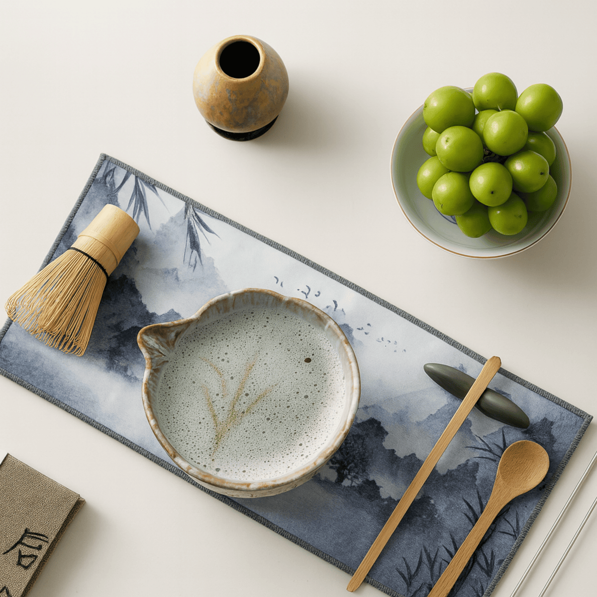 Ceremonial Matcha Tea Set – 8-Piece Handmade Ceramic & Bamboo Collection with Bowl, Whisk & Accessories | Thomler