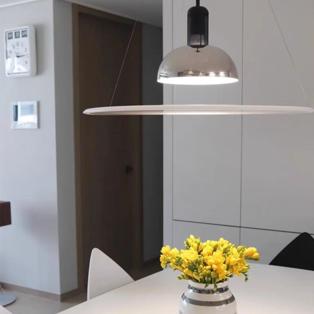 Contemporary Bell-Shaped Glass Pendant Light with Metal Canopy for Kitchen Island & Dining Room | Thomler