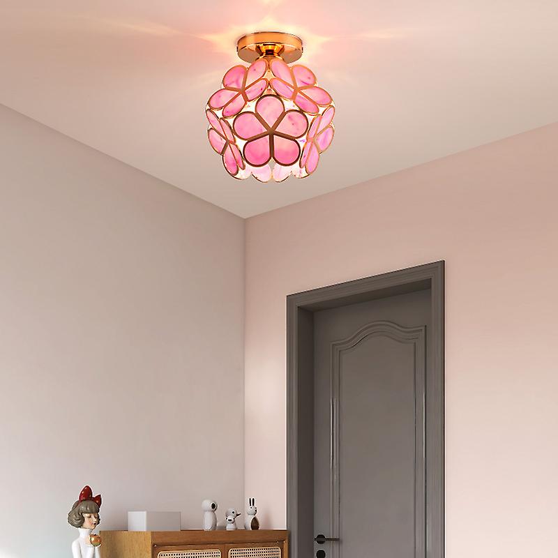 Ceiling Lamp Acrylic 20.0 cm Gold Flower Hallway Bedroom Decorative Flush Mount Light E27 Compact Modern Lighting | Thomler
