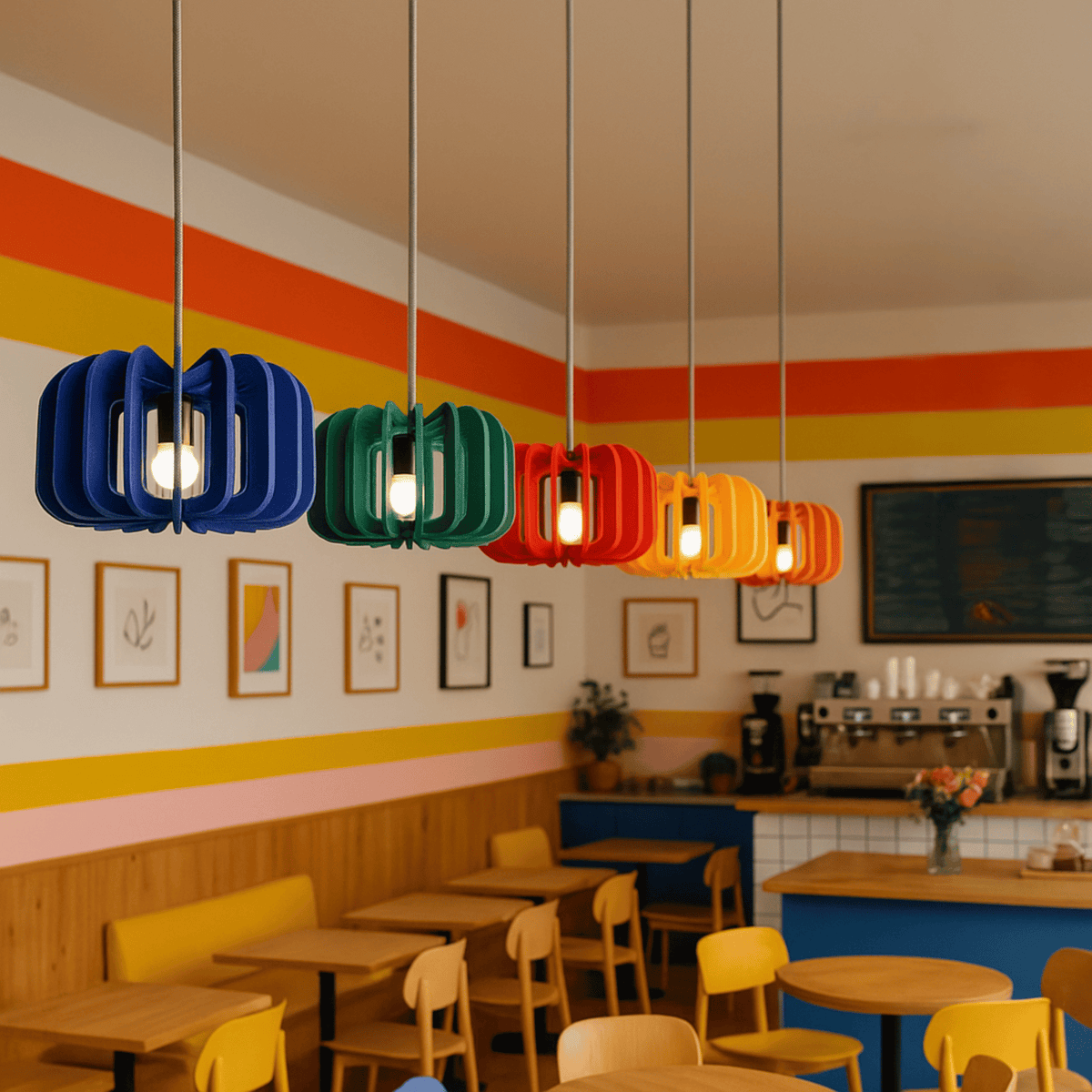 Noise-Reducing Felt Hanging Lamp – Sound-Absorbing Cone Pendant for Dining Rooms, Cafes & Open Spaces | Thomler