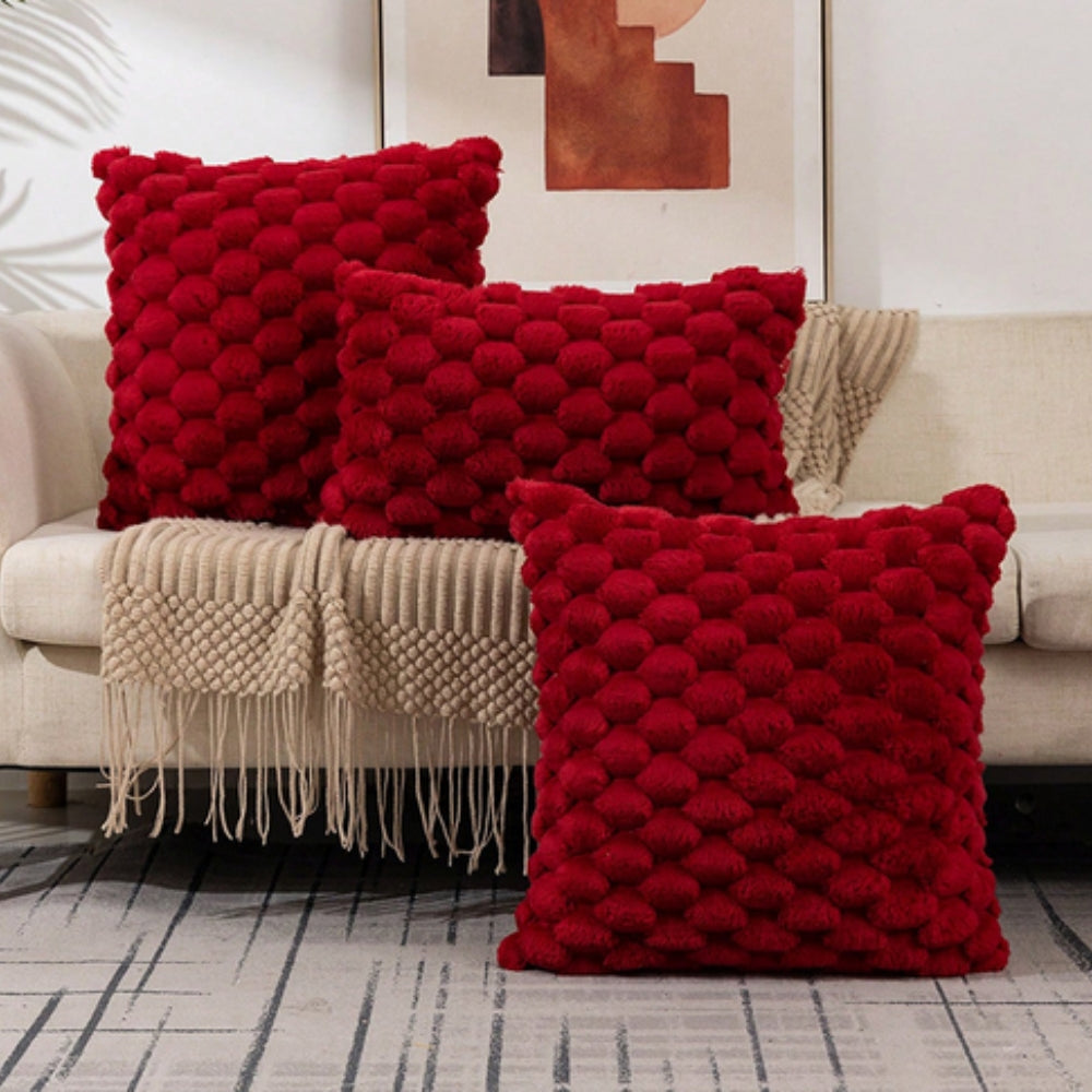 Cushion Cover Cotton Polyester 3D Texture Pink Sofa Bedroom Decorative Throw Pillow Case Scandinavian Style | Thomler