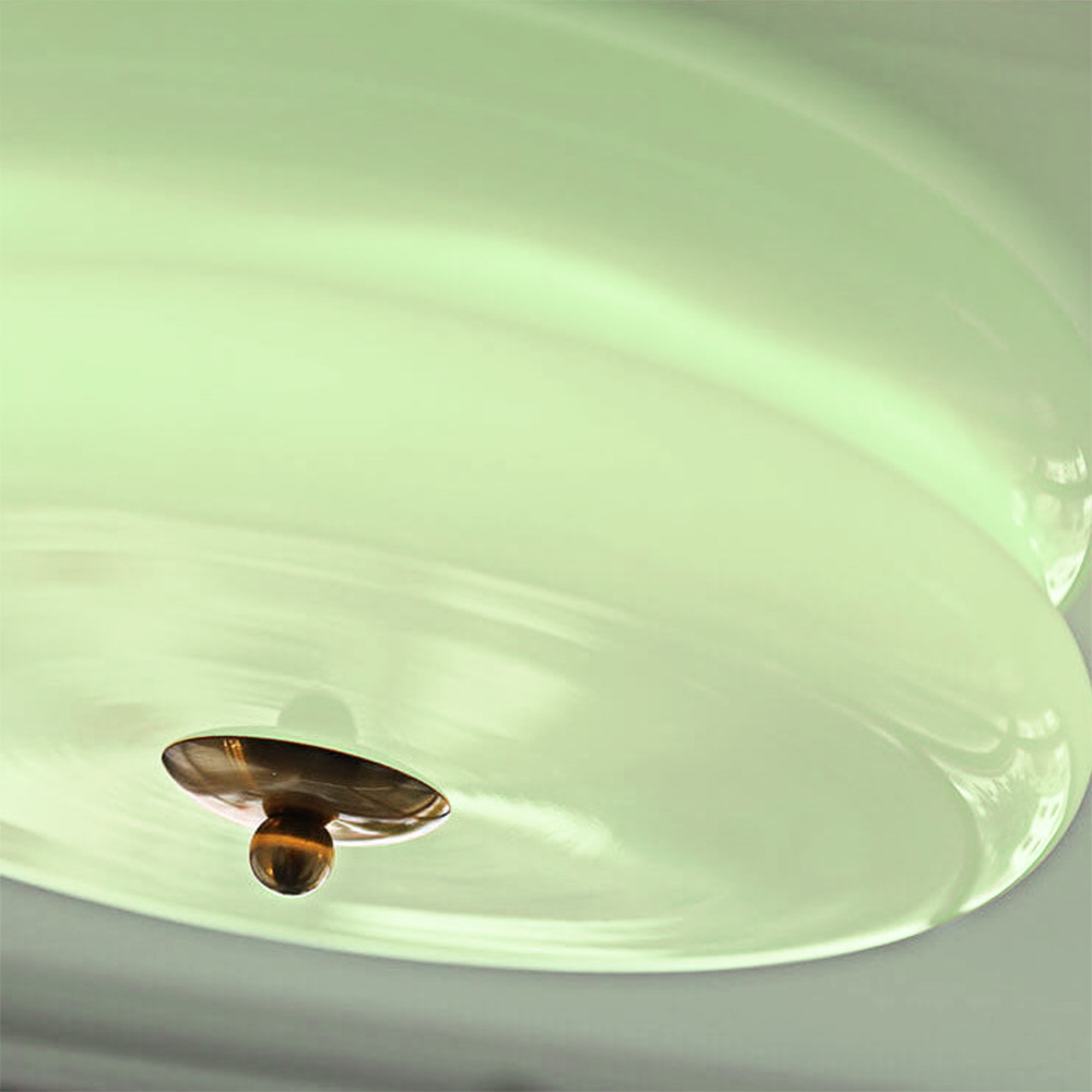 Ceiling Light Glass Metal 13.0 cm Cream Bedroom Living Room Adjustable LED Round Lamp | Thomler