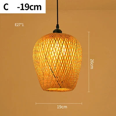 Handwoven Rattan Pendant Light Fixture Natural Woven Ceiling Lamp Rustic Farmhouse Hanging Light for Dining Room Kitchen Island Boho Home | Thomler