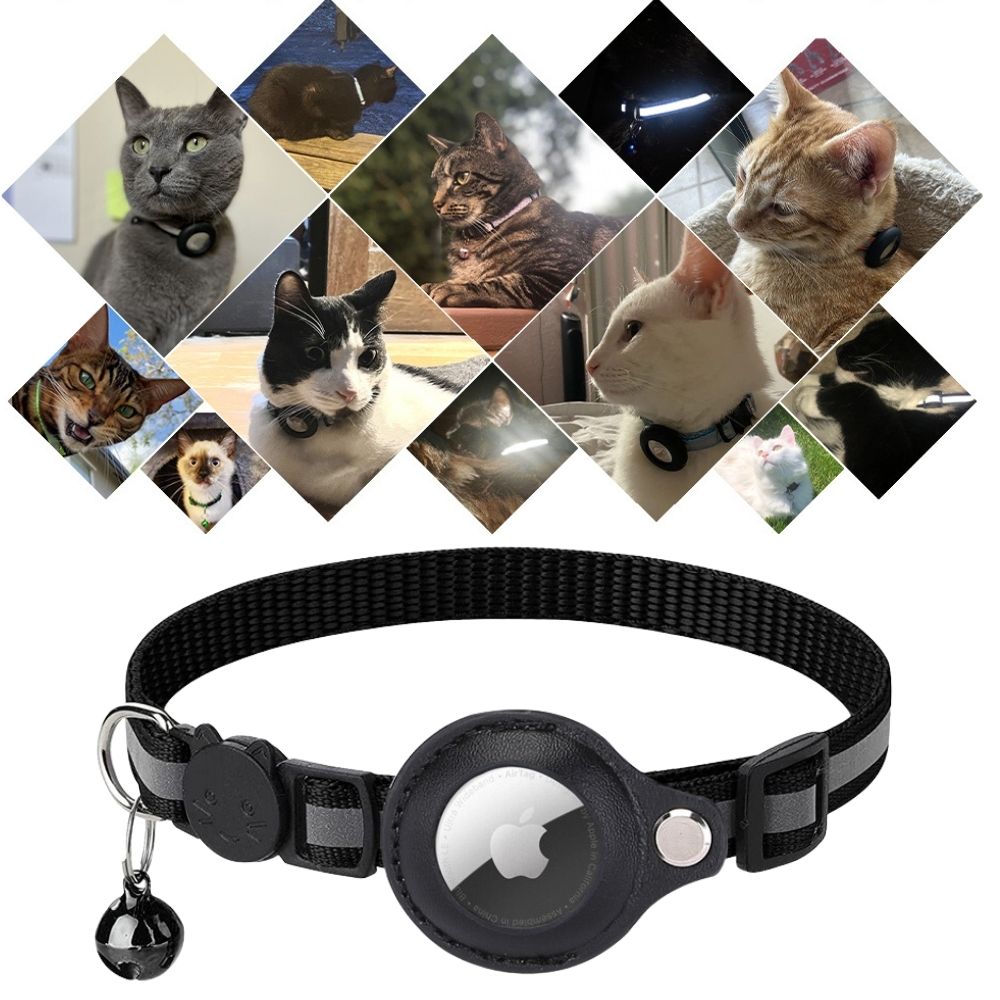 Adjustable Cat Collar with Reflective Stitching, Breakaway Buckle & Tracker Pocket for Indoor Outdoor Cats | Thomler