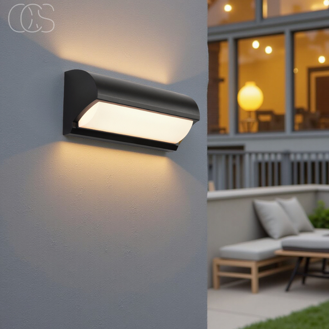 Outdoor LED Wall Light Fixture Black Modern Waterproof Sconce for Patio Garden Entryway 960 Lumens Warm White 3000K IP65 Rated | Thomler