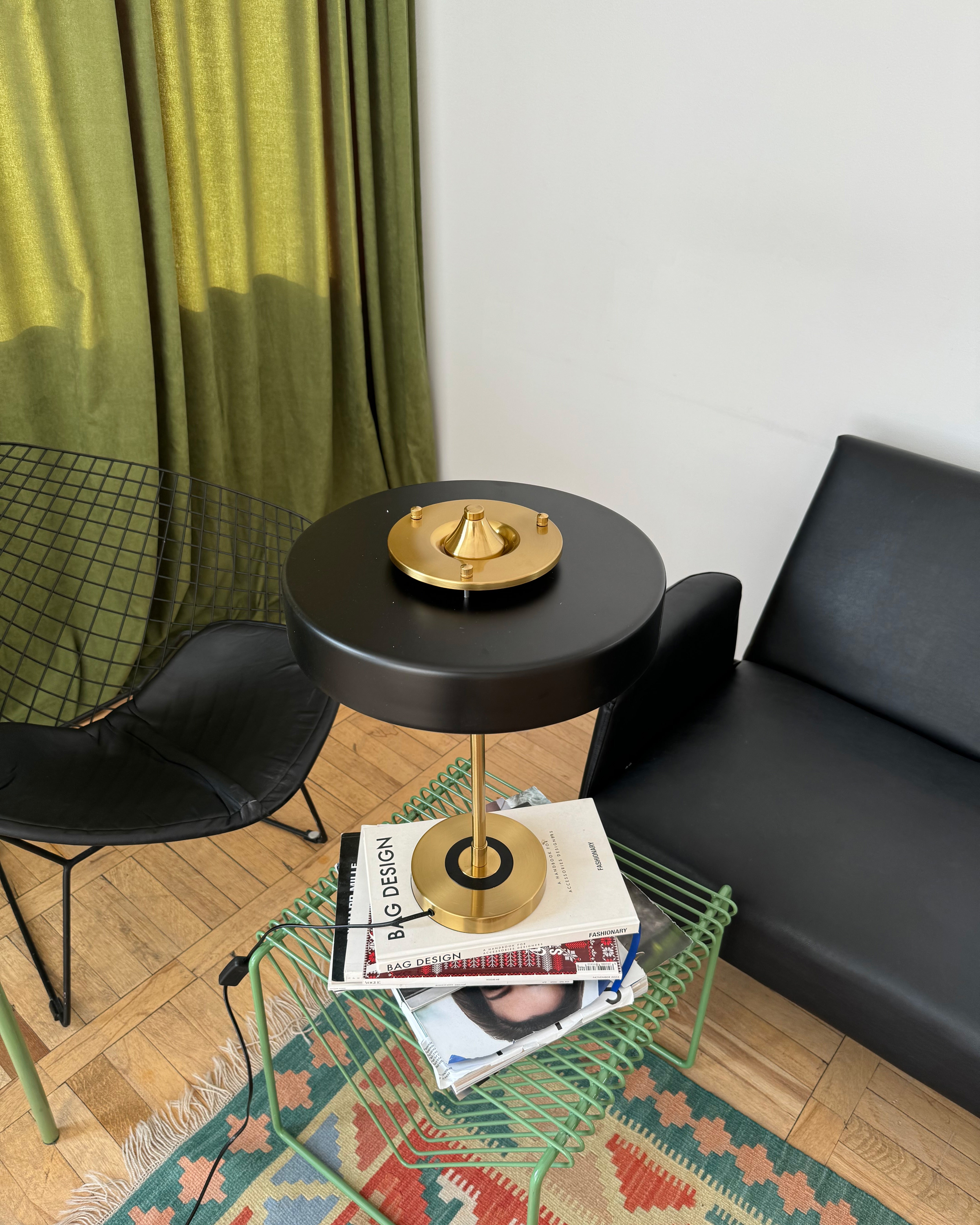 Table Lamp Brass 10W 13.8 in x 16.5 in Bedroom Living Room Study Vintage Midcentury Style Lighting | Thomler