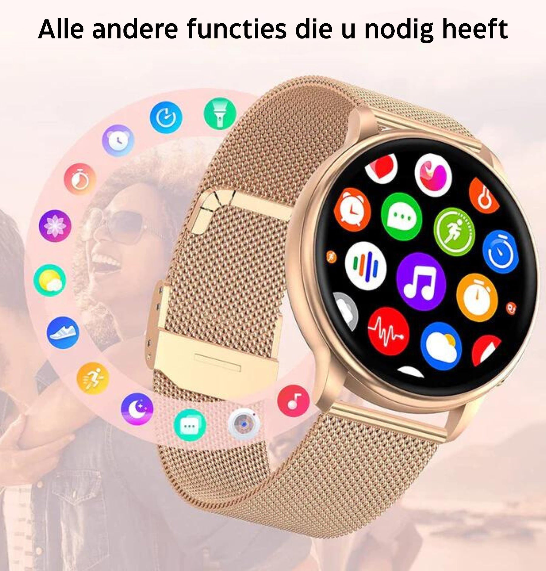Smartwatch Dames Met Bellen Hartslagmeter Fitness Tracker | Navando