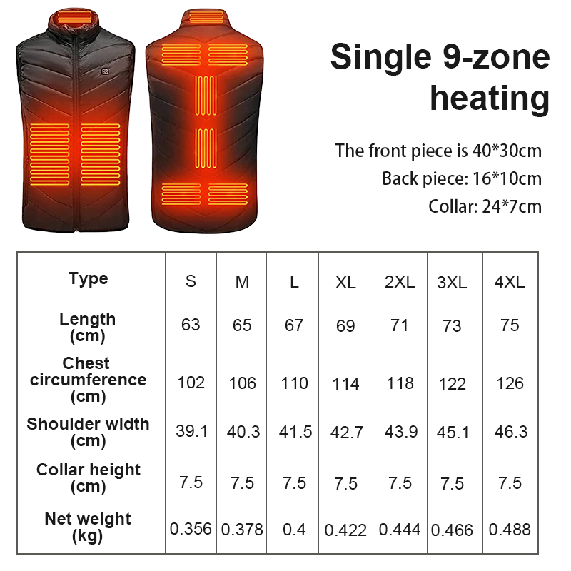 USB-Powered Electric Warming Vest for Men & Women – 3 Heat Settings, Wind-Resistant, Lightweight Carbon Fiber Heating, Winter Outdoor | Thomler