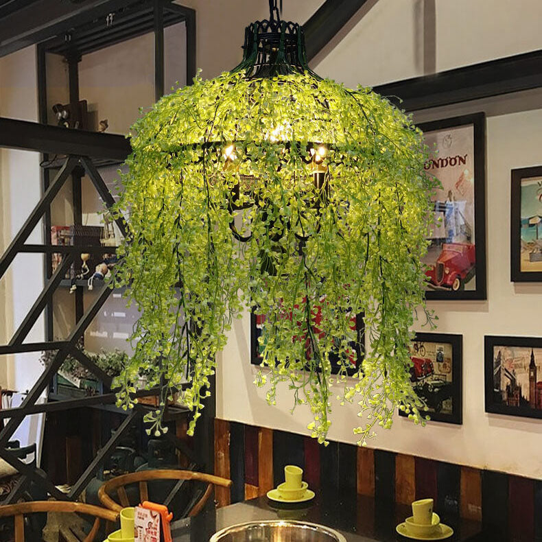 Chandelier Iron With 19.7 in Green Purple Modern Hallway Living Room Bedroom Lighting Fixture 3-Light | Thomler