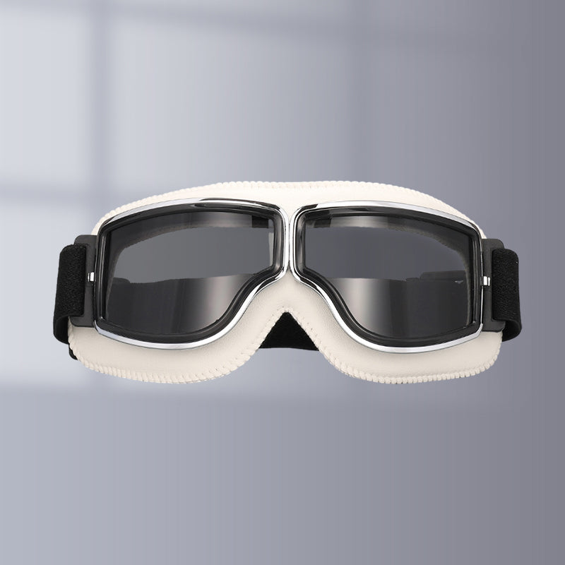 Retro Motorcycle Goggles with Adjustable Strap, UV Protection & Impact-Resistant Polycarbonate Lens for Riding, Cycling & Outdoor Use | Thomler