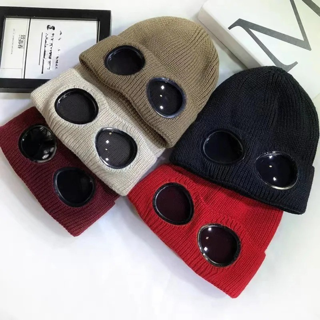 Knit Beanie with Flip-Down Goggles – Windproof Winter Hat for Outdoor Activities | Thomler