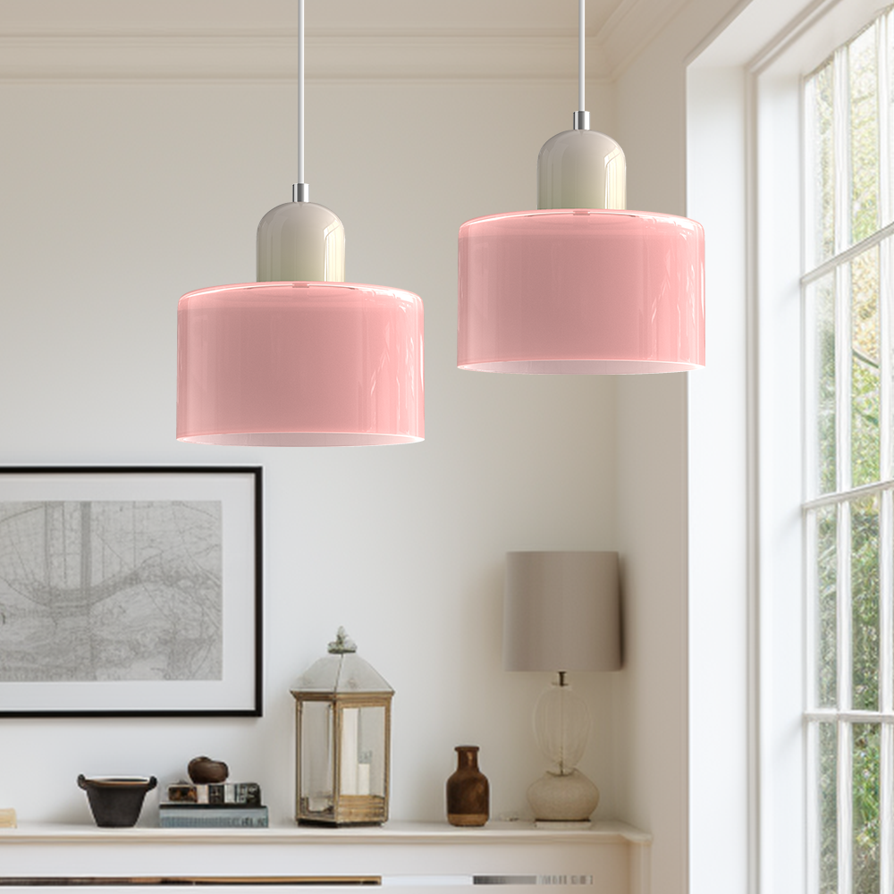 Linear LED Pendant Light White Glass Modern Hanging Fixture for Dining Room Kitchen Island Contemporary Halo Design Adjustable Cable | Thomler