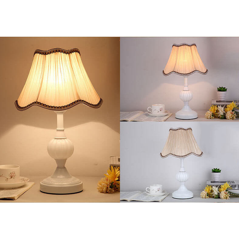 Table Lamp Glass Iron Fabric 16.5 in Modern Bedside Living Room Study LED E26 Light | Thomler