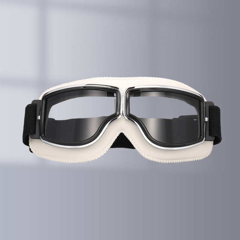 Retro Aviator Motorcycle Goggles with Padded Frame & Adjustable Strap for Men & Women | Thomler
