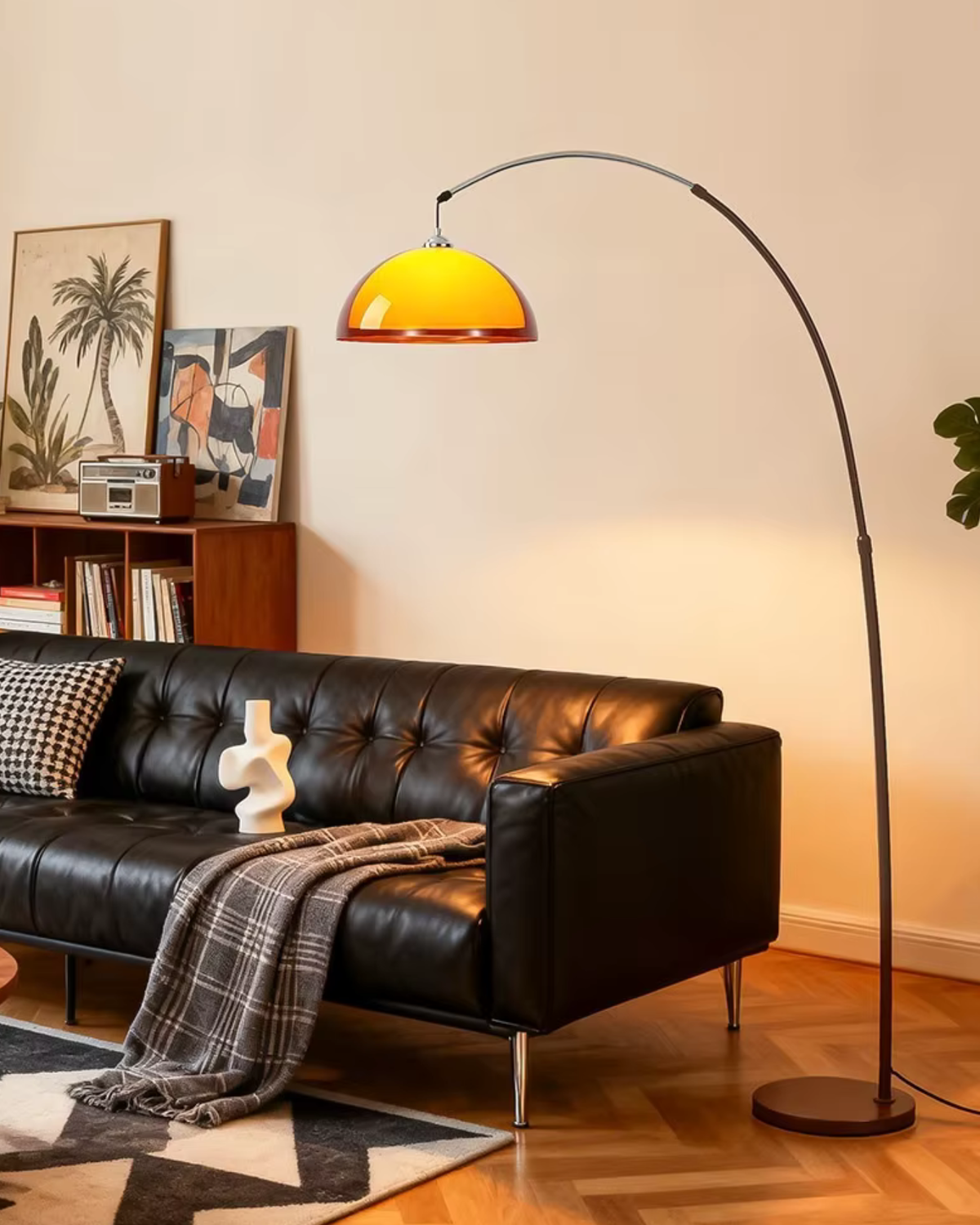 Arched Standing Lamp with Telescoping Reach and Swiveling Dome for Living Rooms and Reading Nooks | Thomler