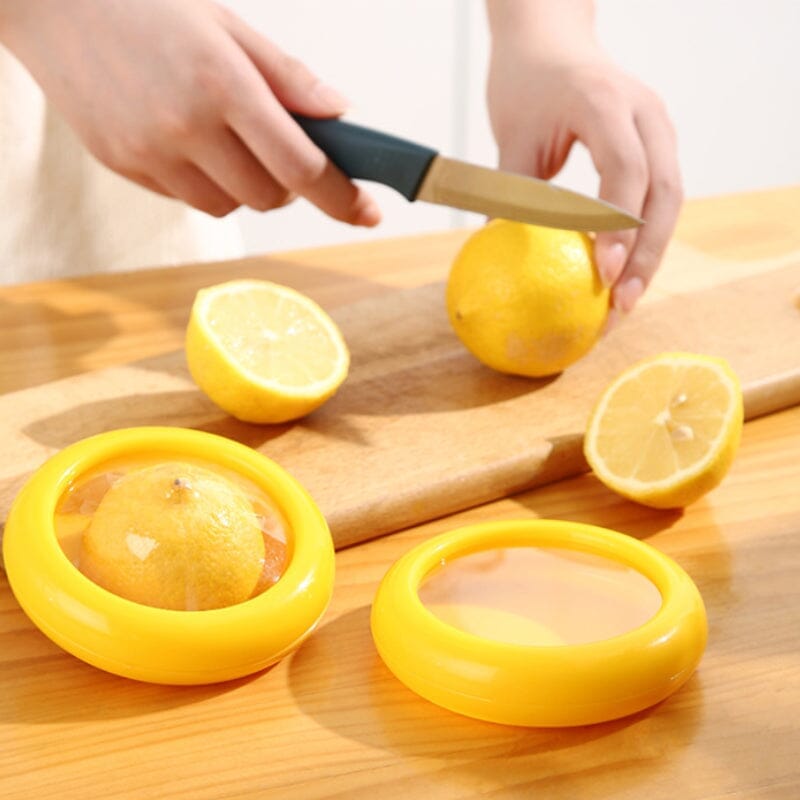 Stretch-Seal Half-Fruit Storage Containers with Snap-On Lids, Set of 4 Nesting Bins for Avocado Lemon Onion Tomato, BPA-Free Fresh Keeper | Thomler