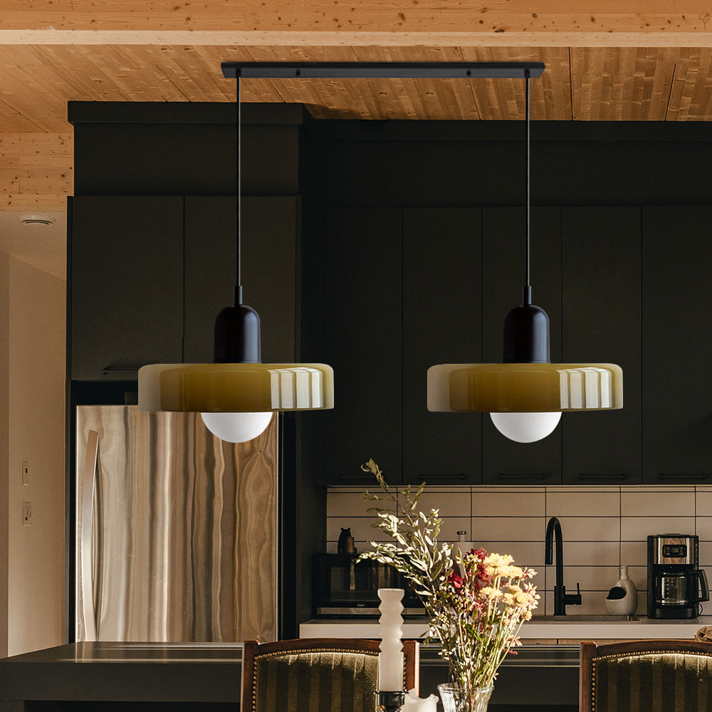 Pendant Light Glass Double Shade G9 35.0 cm Dining Room Kitchen Island Ceiling Fixture Modern Hanging Lamp | Thomler