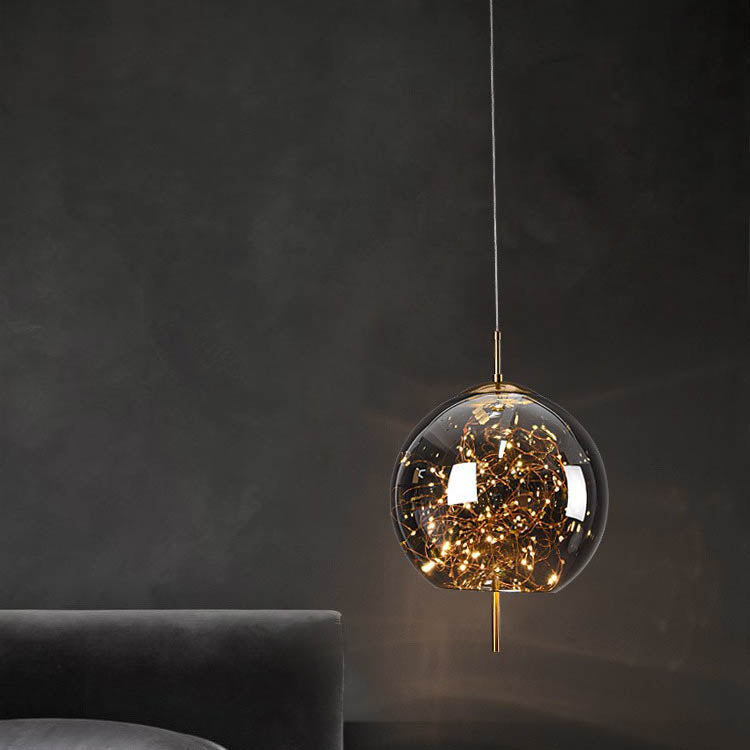 Glass Pendant Light with Adjustable Cord – Modern Minimalist Hanging Ceiling Fixture for Living Room, Bedroom & Dining | LED Ambient | Thomler
