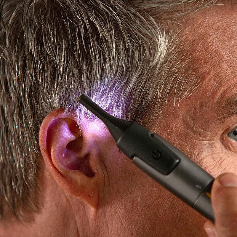 Precision Hair Trimmer with LED Light & Ultra-Thin Titanium Blades for Nose Ear Eyebrow Detailing | Thomler