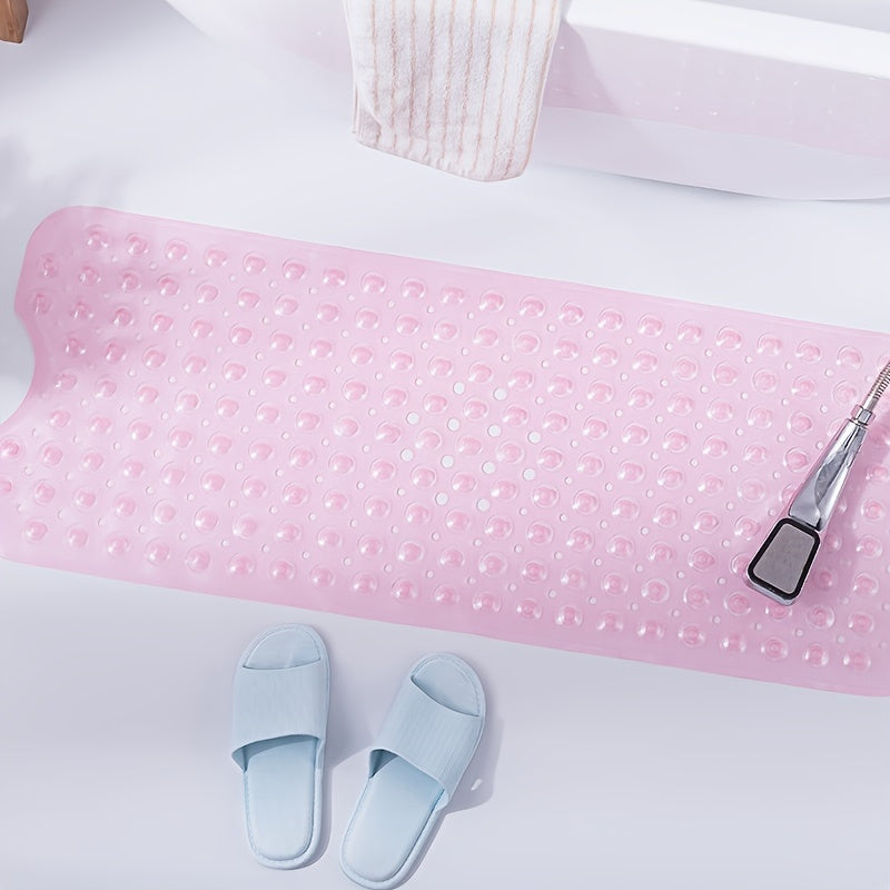 Bath Mat PVC 101.0 cm Grey Non Slip Bathtub Walk In Shower Safety Mat With Suction Cups | Thomler