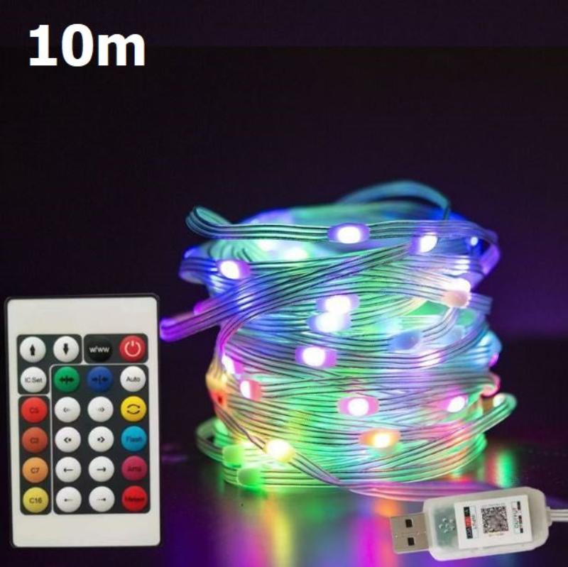 Color-Changing LED String Lights with Remote Control & Music Sync Mode for Indoor & Outdoor Use | Thomler