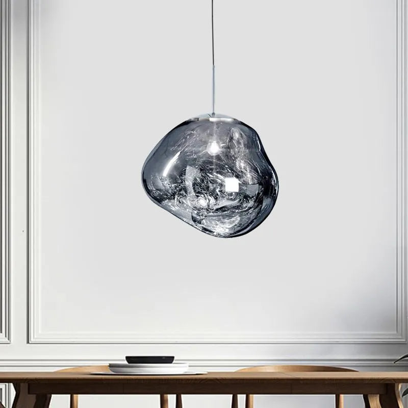Organic Acrylic Pendant Light with Flowing Form for Dining Room & Bedroom – E27 LED Hardwire Ceiling Fixture | Thomler