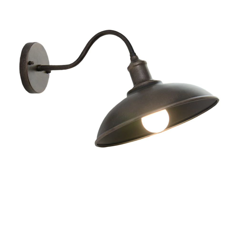 Wall Lamp Iron 37.0 cm Black Outdoor Garden Patio Industrial Vintage Facade Entrance LED Lighting Fixture | Thomler
