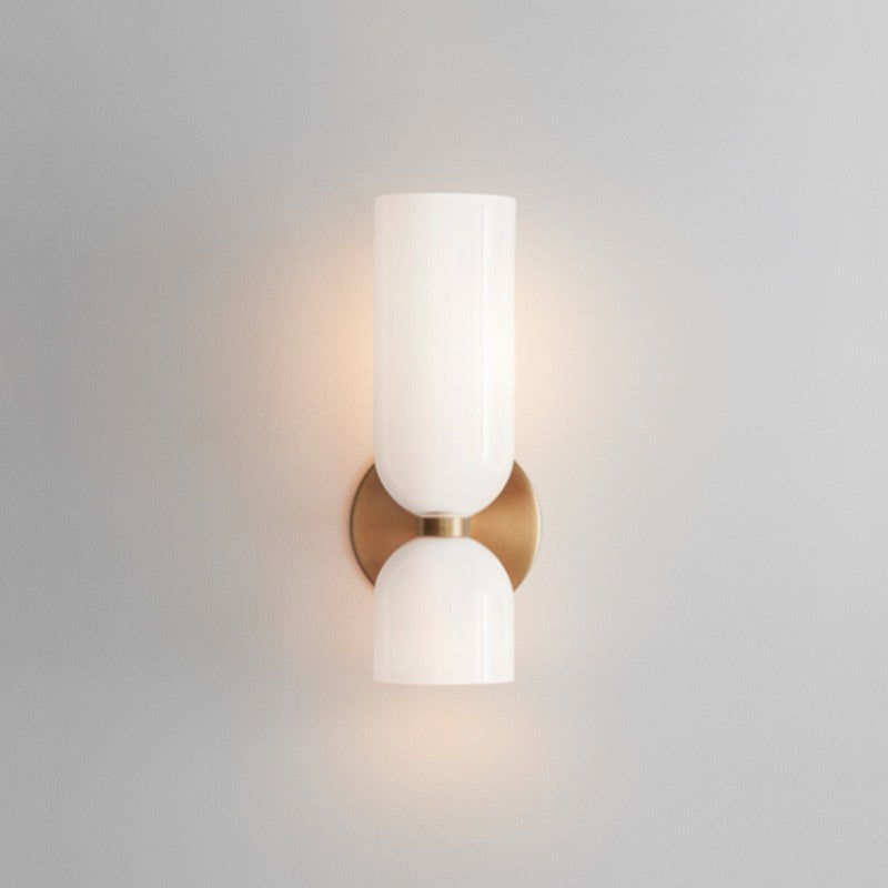 Glass & Iron Wall Sconce - Vintage-Inspired Dual-Light Fixture for Hallway, Bedroom & Dining Room - Hardwired Design with E12 Candelabra | Thomler
