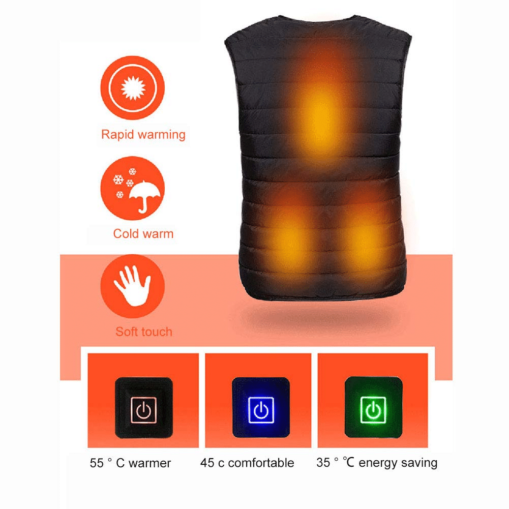USB Electric Heated Body Warmer with 3 Temperature Settings for Winter Outdoor Activities | Thomler