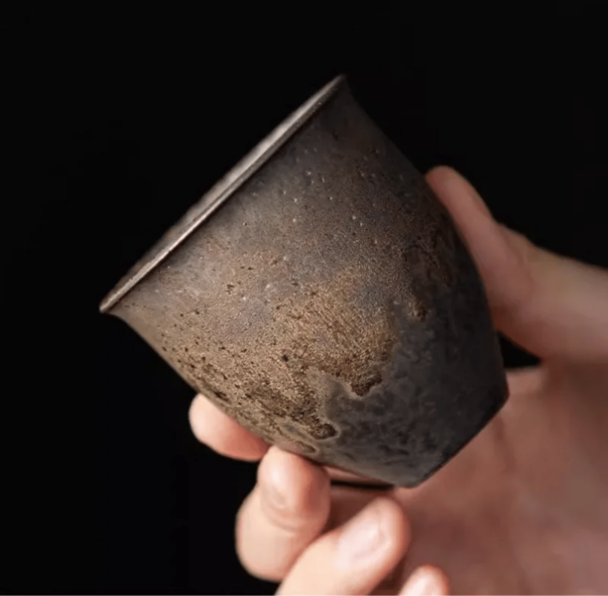 Handcrafted Stoneware Espresso Cups – 6-Piece Set with Natural Textures & Metallic Accents for Coffee, Tea & Sake | Thomler